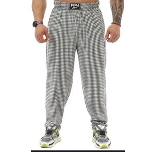 BGSM 1971 Plaid Lounge Pants Elastic Waist Drawstring‎ Casual Comfy Mens Size XL